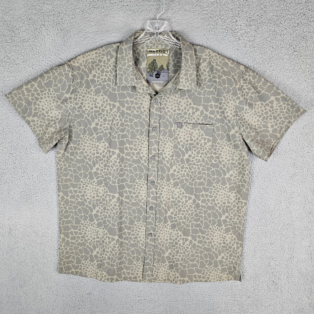 Warrior Kamuflaż WZ. 89 Shirt Men's 2XL Camo Stretch Short Sleeve Button-Up